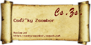 Csáky Zsombor névjegykártya