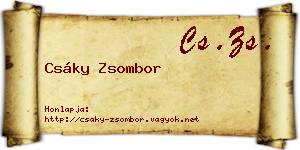 Csáky Zsombor névjegykártya