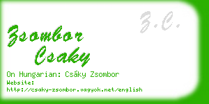 zsombor csaky business card