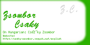 zsombor csaky business card